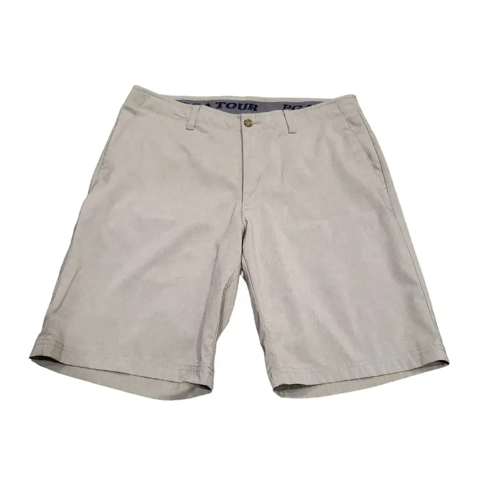 PGA Tour GOLF Tan Cargo Side Pocket Men's Shorts Size 32